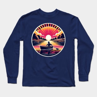 Man boating in a river Long Sleeve T-Shirt